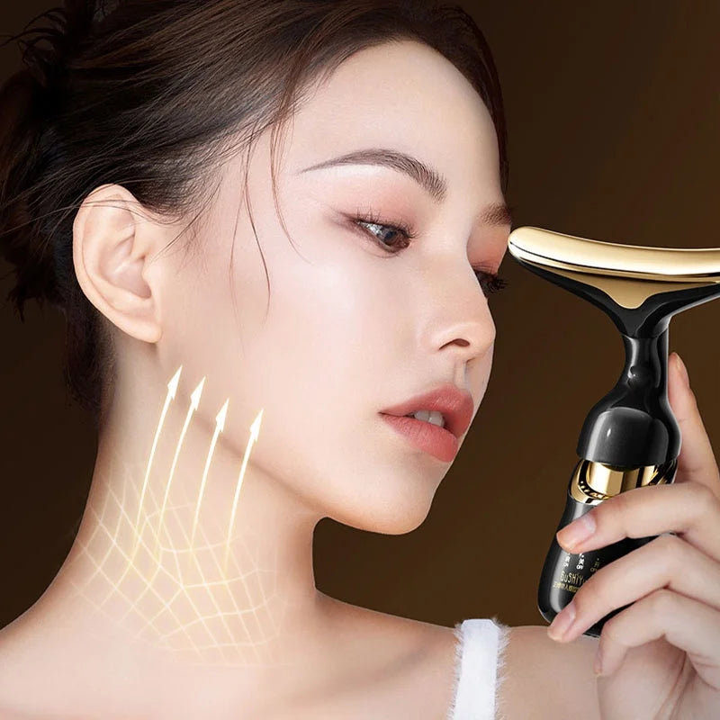 3-in-1 Microcurrent Face Massager – Neck, Facial & Eye Rejuvenation | Anti-Aging Beauty Tool
