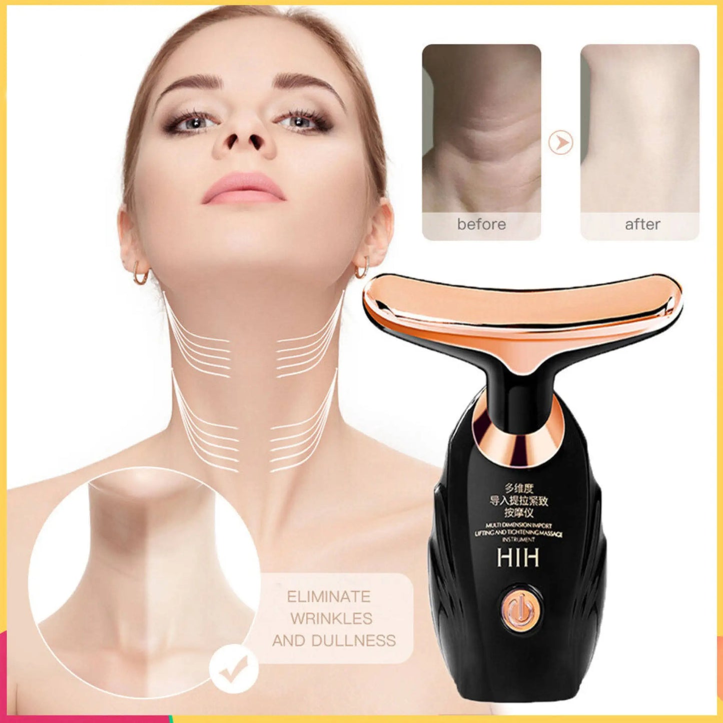 3-in-1 Microcurrent Face Massager – Neck, Facial & Eye Rejuvenation | Anti-Aging Beauty Tool