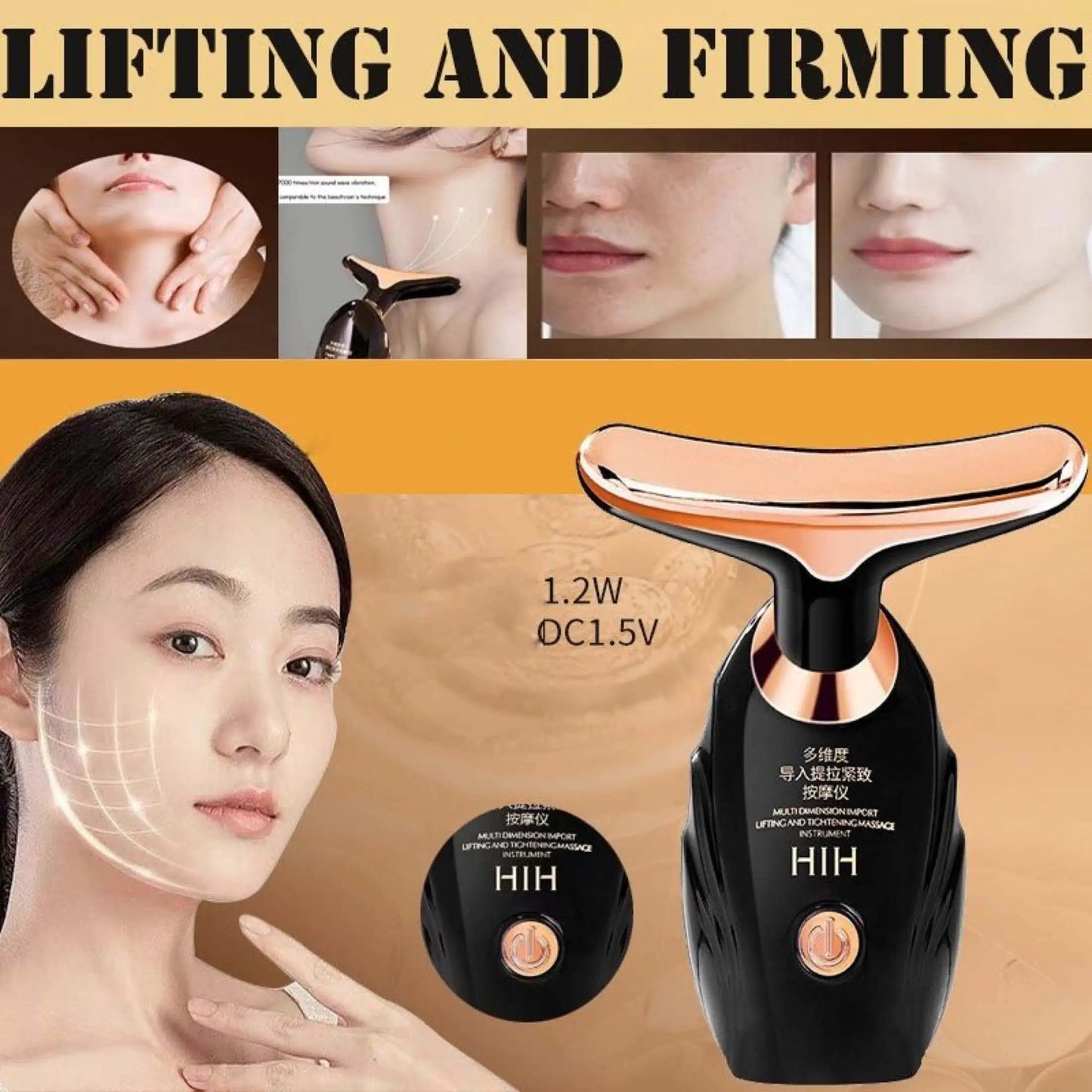 3-in-1 Microcurrent Face Massager – Neck, Facial & Eye Rejuvenation | Anti-Aging Beauty Tool