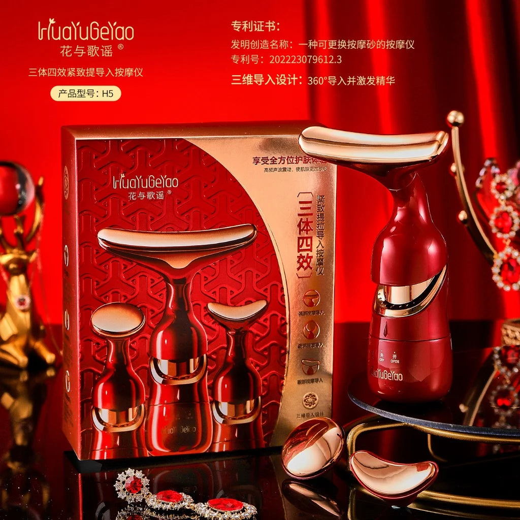 3-in-1 Microcurrent Face Massager – Neck, Facial & Eye Rejuvenation | Anti-Aging Beauty Tool