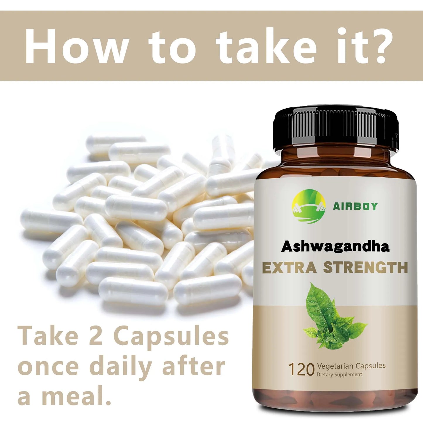 (Copy) Ashwagandha Capsules – Stress Relief, Energy & Focus Support | Natural Sleep Aid & Brain Booster – 120 Vegan Capsules