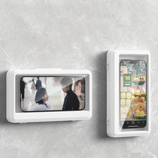 Universal Waterproof Shower Phone Holder – Anti-Fog Wall Mount Case for Bathroom Use | Touch Screen Compatible