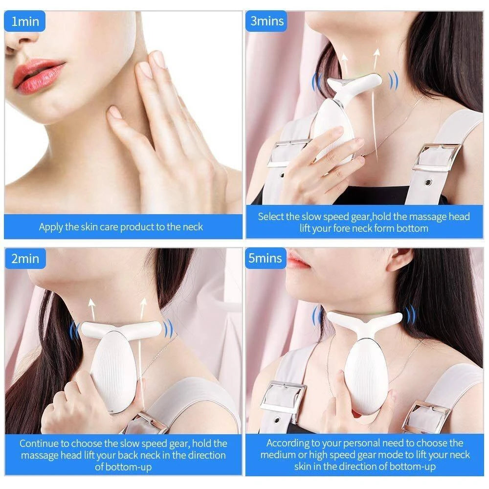 3-in-1 Microcurrent Face Massager – Neck, Facial &amp; Eye Rejuvenation | Anti-Aging Beauty Tool
