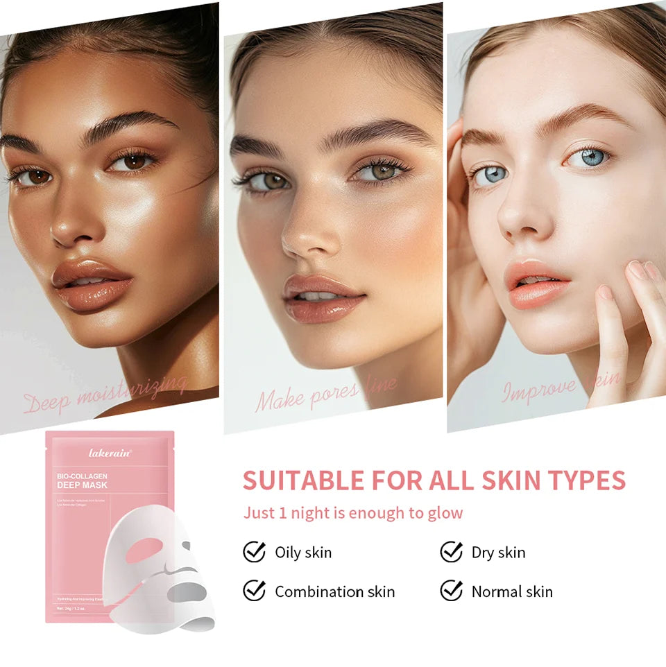 Bio-Collagen Deep Hydrogel Mask – Overnight Firming & Hydrating Facial Treatment for Radiant, Poreless Skin