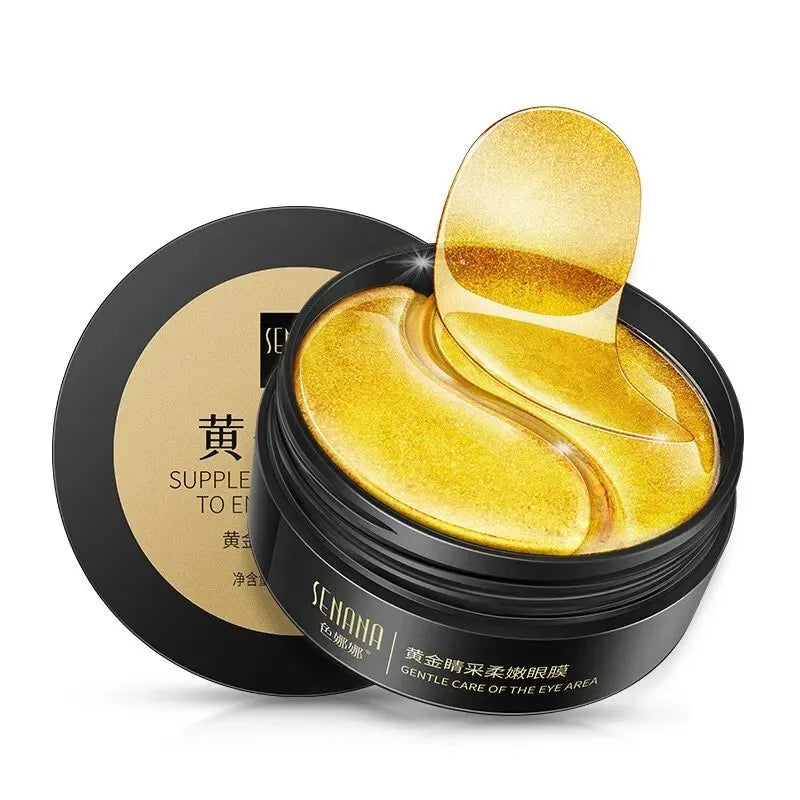 REAROYA 24K Gold Collagen Eye Mask – 60pcs Hydrating & Anti-Aging Patches for Dark Circles & Puffiness