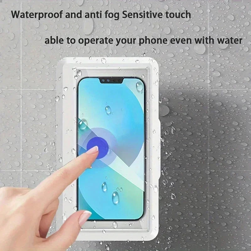 Universal Waterproof Shower Phone Holder – Anti-Fog Wall Mount Case for Bathroom Use | Touch Screen Compatible